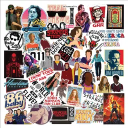 5.5 cm Stranger Things Stickers for Laptop, Diary, Guitar, Mobile Phone - Waterproof Self Adhesive Sticker-image-0