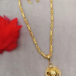 siloia 1 gram High Quality Indian Polished “20” Inches Gold Chain for Men and boy Gold-plated Plated Copper Chain image 3