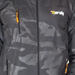 Burdy Burdy full sleeve solid men's fancy Printed Black color windcheater Printed Men Wind Cheater image 3