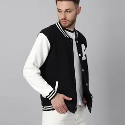 anjelik Men Colorblock Varsity Jacket image 3