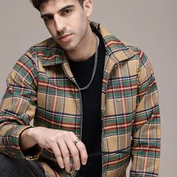 roadster Men Checkered Tailored Jacket image 1