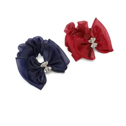 LAIDA Women Set of 2 Embellished Scrunchie Ponytail Holders image 2