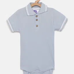 Eimoie Infant Girls Blue Solid Pure Cotton Bodysuit-image-78