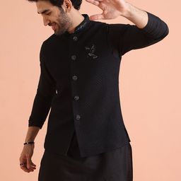 KISAH Men Embellished Regular Fit Thread Work Nehru Jacket-picture-30