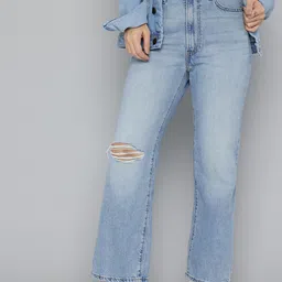 Levis Women Bootcut High-Rise Mildly Distressed Light Fade Jeans-image-70