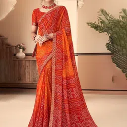 Reboot Fashions Bandhani Zari Pure Chiffon Bandhani Saree-picture-16