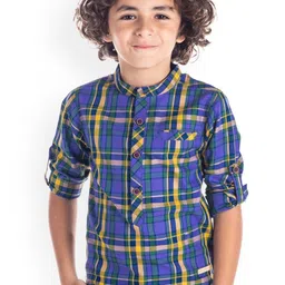 Cherry Crumble Boys Multicolor Checks Arrows Shirt-image-31