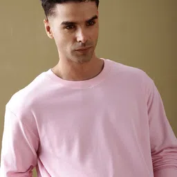DILLINGER Men Oversized Ultra Soft Drapey Cotton Long Sleeve Crew Neck T-Shirt-image-38