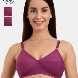 Tweens Pack Of 3 Purple Solid Non-Padded T-Shirt Bra TW-292-3PC-MG-image-41