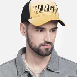 WROGN Unisex Yellow & Black Printed Baseball Cap image 3