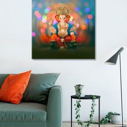 999Store Pink & Blue Lord Ganesha Canvas Wall Art-picture-35