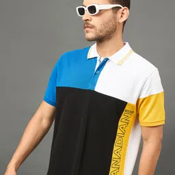 Club York Colourblocked Polo Collar Cotton T-shirt-image-51