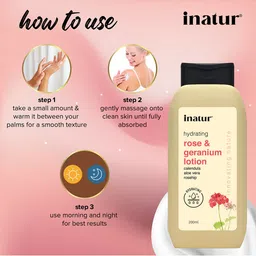 Inatur Rose & Geranium Lotion 200 ml image 3