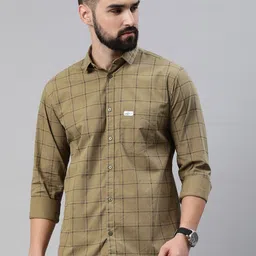 Majestic Man Men Comfort Slim Fit Opaque Checked Pure Cotton Casual Shirt-picture-28