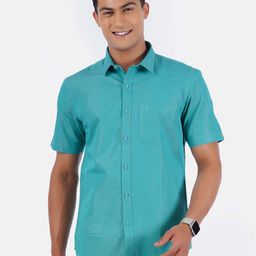 Ramraj Men Green Solid Pure Cotton Casual Shirt-picture-34