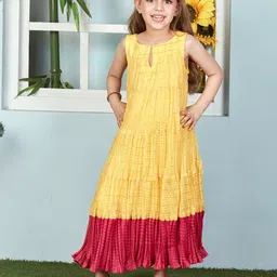 Lil Peacock Girls Checked Fit & Flare Midi Dress-picture-31