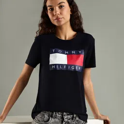 Tommy Hilfiger Brand Logo Printed Round Neck T-shirt-image-26