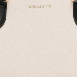 MIRAGGIO Blair White Structured Handbag with Detachable Crossbody Strap image 3