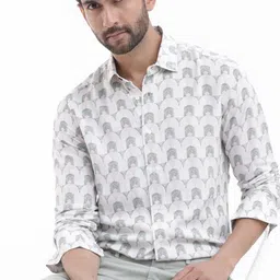 RARE RABBIT Men Balic Slim Fit Ethnic Motifs Printed Shirt-picture-40
