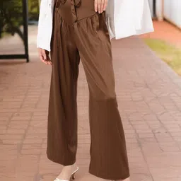 DressBerry Women Graceful Flow Textured Trousers-image-80