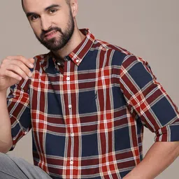 Nautica Pure Cotton Classic Fit Checked Casual Shirt-image-25