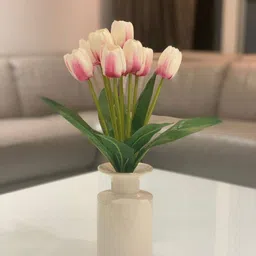 EarthCraft White And Green Tulip Artificial Flower-picture-27