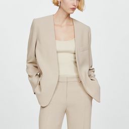 MANGO Collarless Front-Open Blazers-picture-39