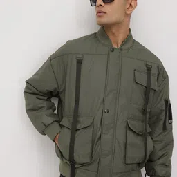 The Roadster Life Co. Stand Collar Fastening Detail Tailored Jacket-image-61