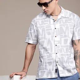 Roadster Men Printed Cuban Collar Relaxed Fit Pure Cotton Casual Shirt-picture-44