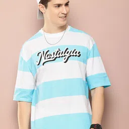 Harvard Pure Cotton Drop-Shoulder Sleeves Striped T-shirt-picture-12