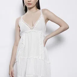 Boohoo Dobby Weave Crochet Mini A-Line Dress-picture-34