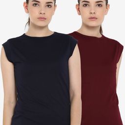 appulse Women Pack Of 2 Solid Round Neck T-shirt-picture-35