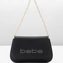 bebe Brand logo Embellished Structured Shoulder Bag image 2