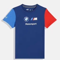 PUMA Motorsport Kids BMW M Essential Logo Youth Colourblocked Pure Cotton T-shirt-picture-28