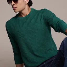 The Roadster Lifestyle Co. Textured Regular-Fit T-shirt-picture-49