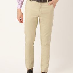 SOJANYA Men Beige Solid Smart Fit Formal Trousers-picture-36