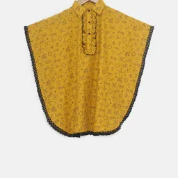 The Kaftan Company Girls Mustard Yellow Printed Kaftan Top-picture-32