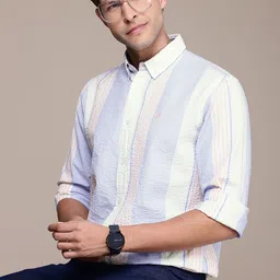 Nautica Pure Cotton Classic Fit Opaque Striped Casual Shirt image 1