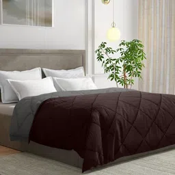wakefit Brown & Grey Mild Winter 210 GSM Reversible Double Bed Comforter-picture-32