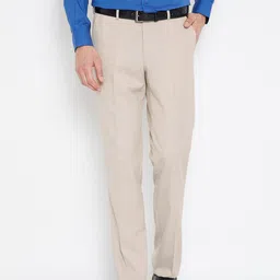 Wills Lifestyle Men Beige Skinny Fit Solid Formal Trousers-image-14