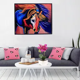 Aapno Rajasthan Deep Shades Horse Canvas Painting-image-68