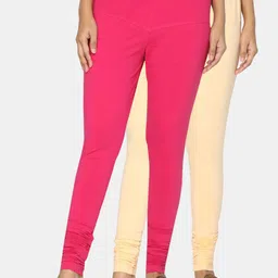 TSG Bliss Women Pack of 2 Solid Churidar Leggings-image-68