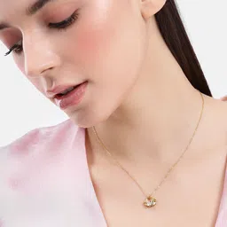 DressBerry Gold Toned Minimal Shell Chain With Pendant image 1