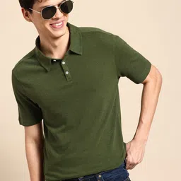United Colors of Benetton Cotton Linen Polo Collar T-shirt image 1