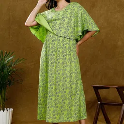 DUMMY SHAPE Women Ethnic Motifs Printed Maternity Maxi Dress-picture-11