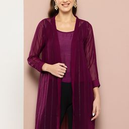 Qurvii Striped Longline Shrug-picture-48