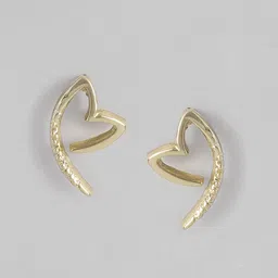 Estele Gold-Plated Heart Shaped Studs Earrings-picture-10