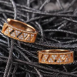 ANIKAS CREATION Gold-Plated Circular Hoop Earrings-picture-28