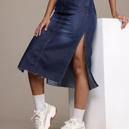 The Roadster Life Co. Denim Straight Midi Skirt-image-0