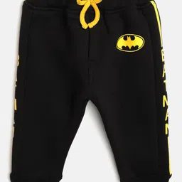 Moms Love Infant Boys Black Pure Cotton Joggers with Batman Print Detail-picture-33
